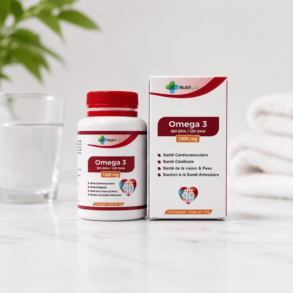 Oméga 3 1000 mg - 180 EPA / 120 DHA - 120 Capsules
